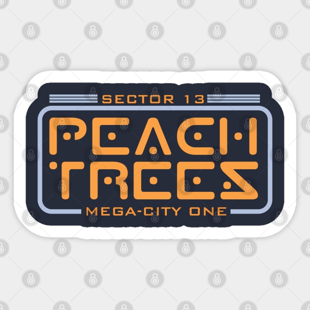 Mega City Peach Trees Sticker by Meta Cortex